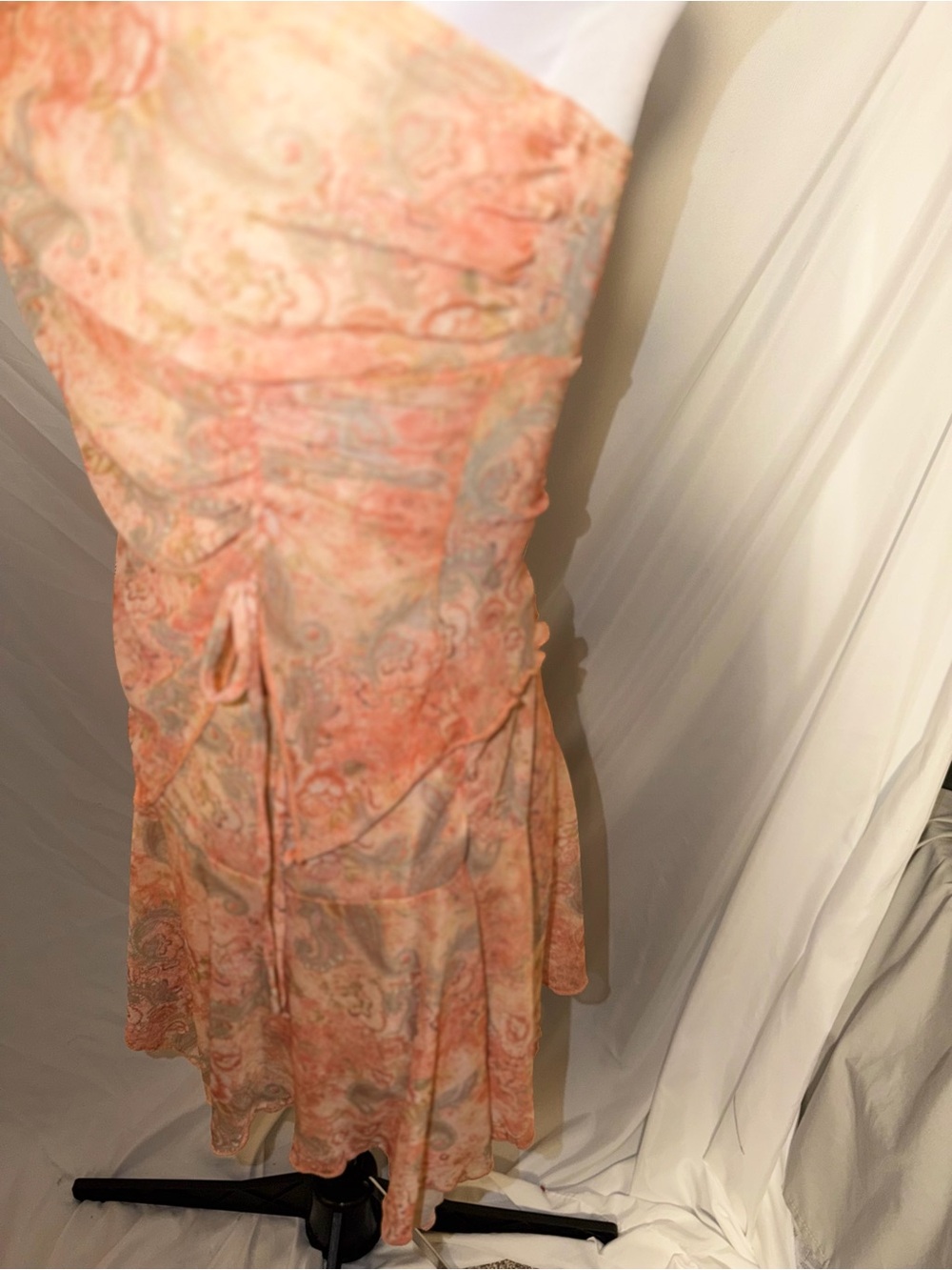 See You Monday peach paisley and floral mesh tube 2 piece dress - Picture 4 of 14